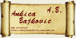 Ankica Bajković vizit kartica